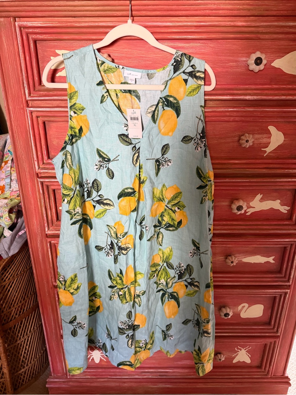 J. Jill Blue Lemon Print Tunic